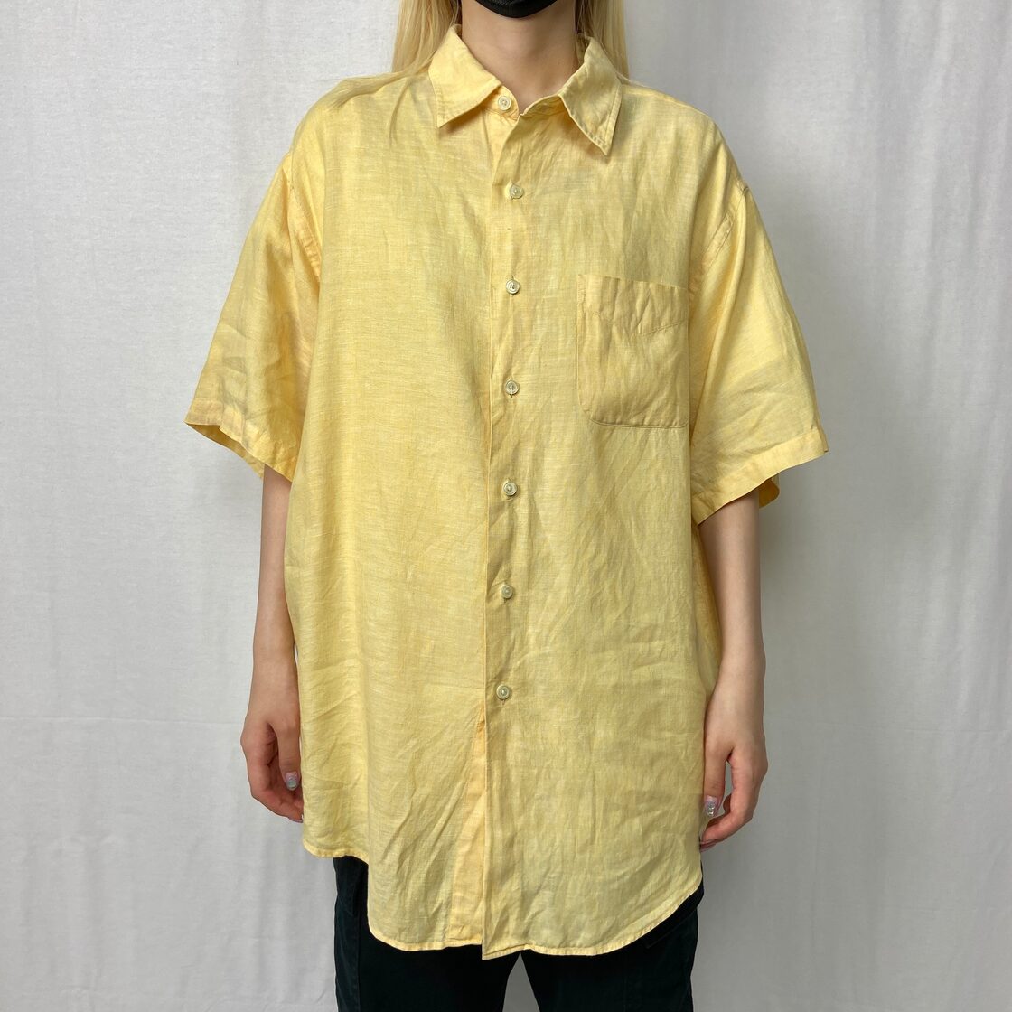 90年代 Brooks Brothers ブルックスブラザーズ リネンシャツ メンズL 