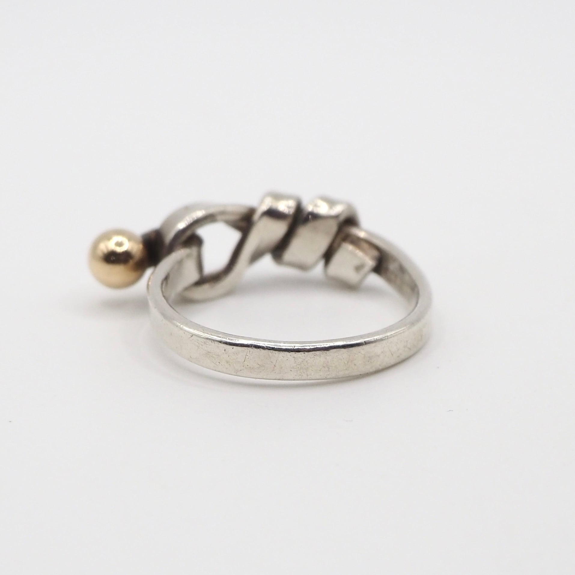 Tiffany&Co. 約9号 フック&アイ コンビ リング シルバー925 K14
