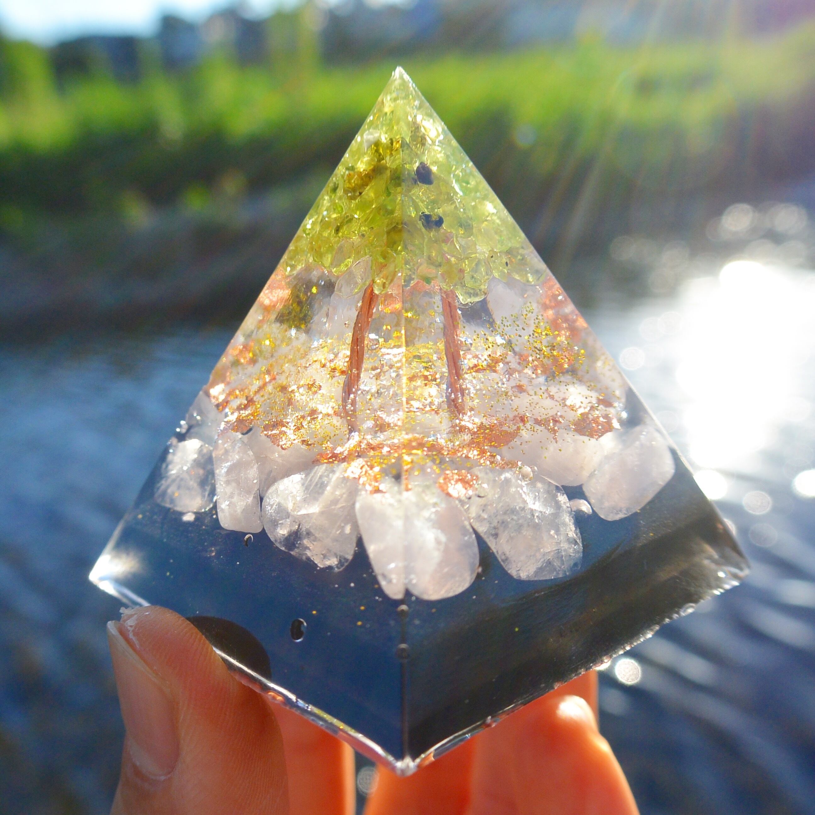 大セール✨願が叶う パワーストーン入り オルゴナイト 電磁波カット