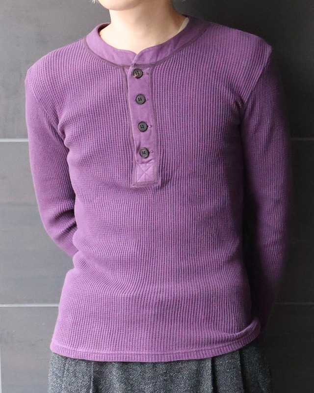 【ripvanwinkle】henley-neck thermal top