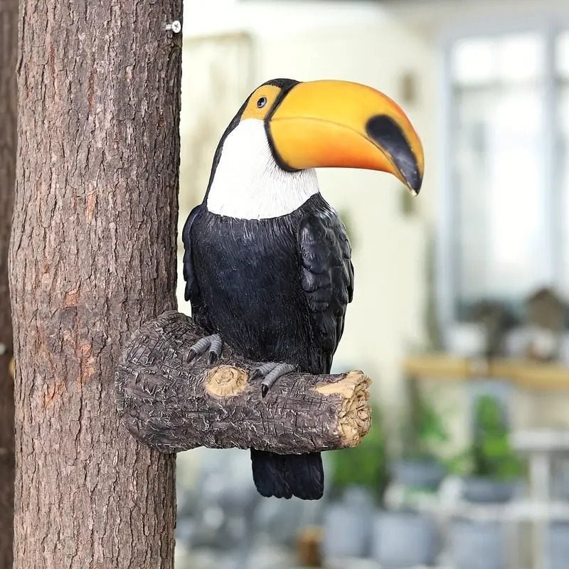 庭の装飾 オオハシ ガーデンオーナメント 鳥の彫刻 アート
