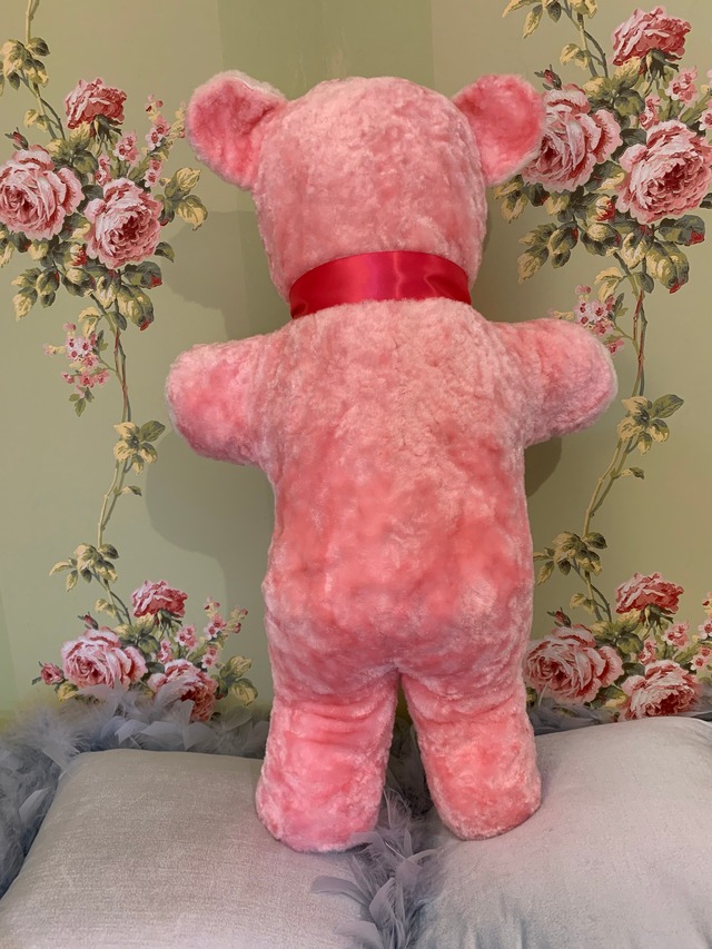 ヴィンテージのピンクベアBig ピンク×白　(211103)