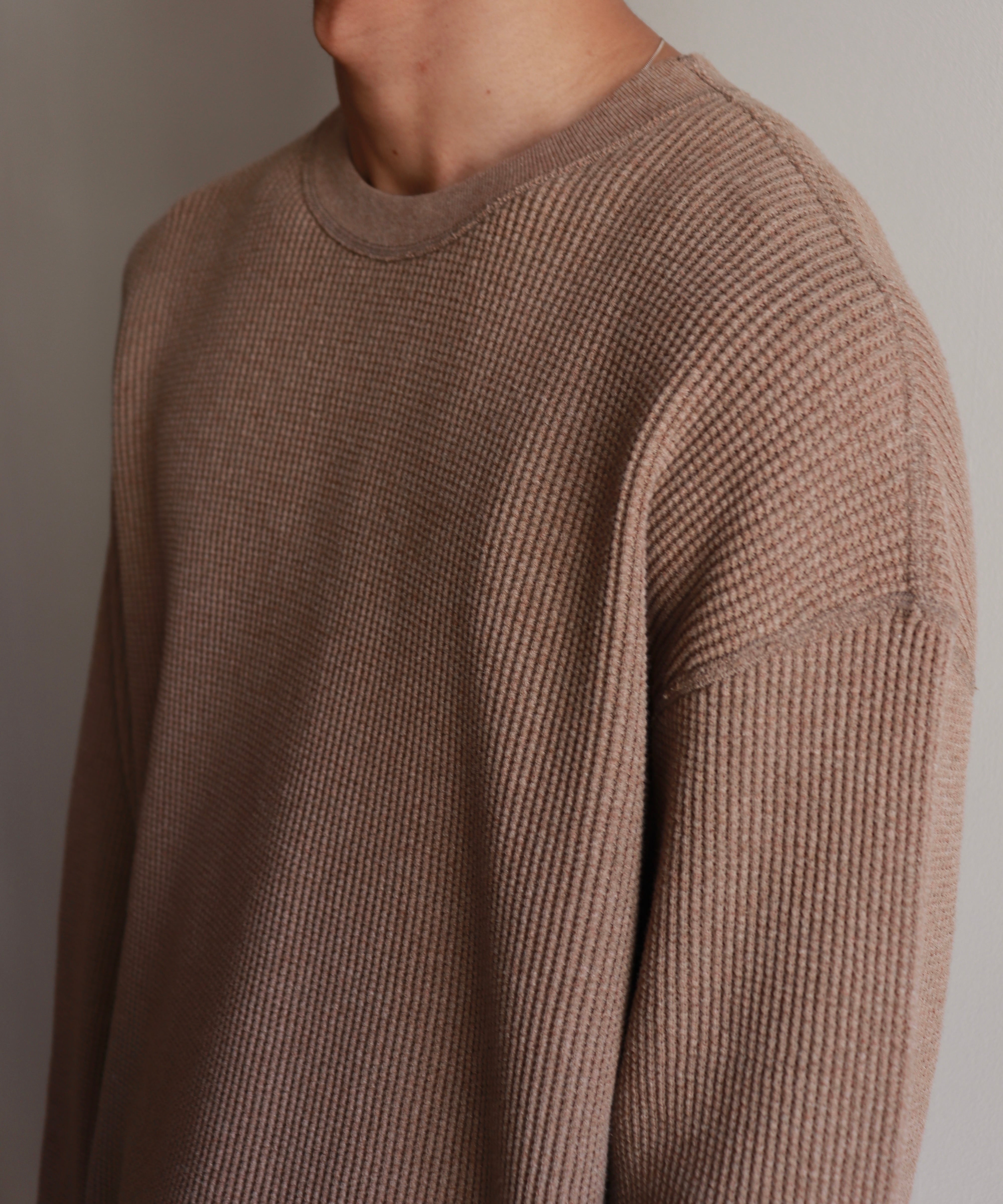 UNUSED / US2523 LONG SLEEVE WAFFLE T-SHIRT (BEIGE) | AfterSchool