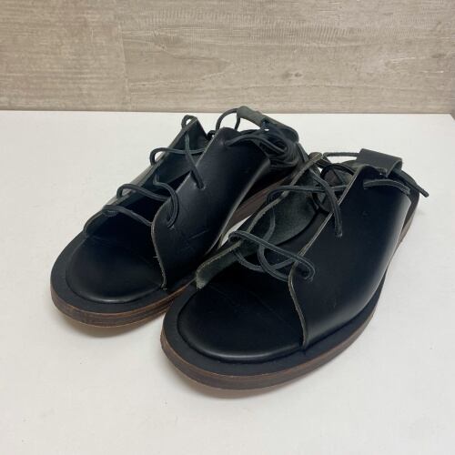 SUNSEA サンシー 15SS Cut Off Lace-up Shoes Black レースアップ 