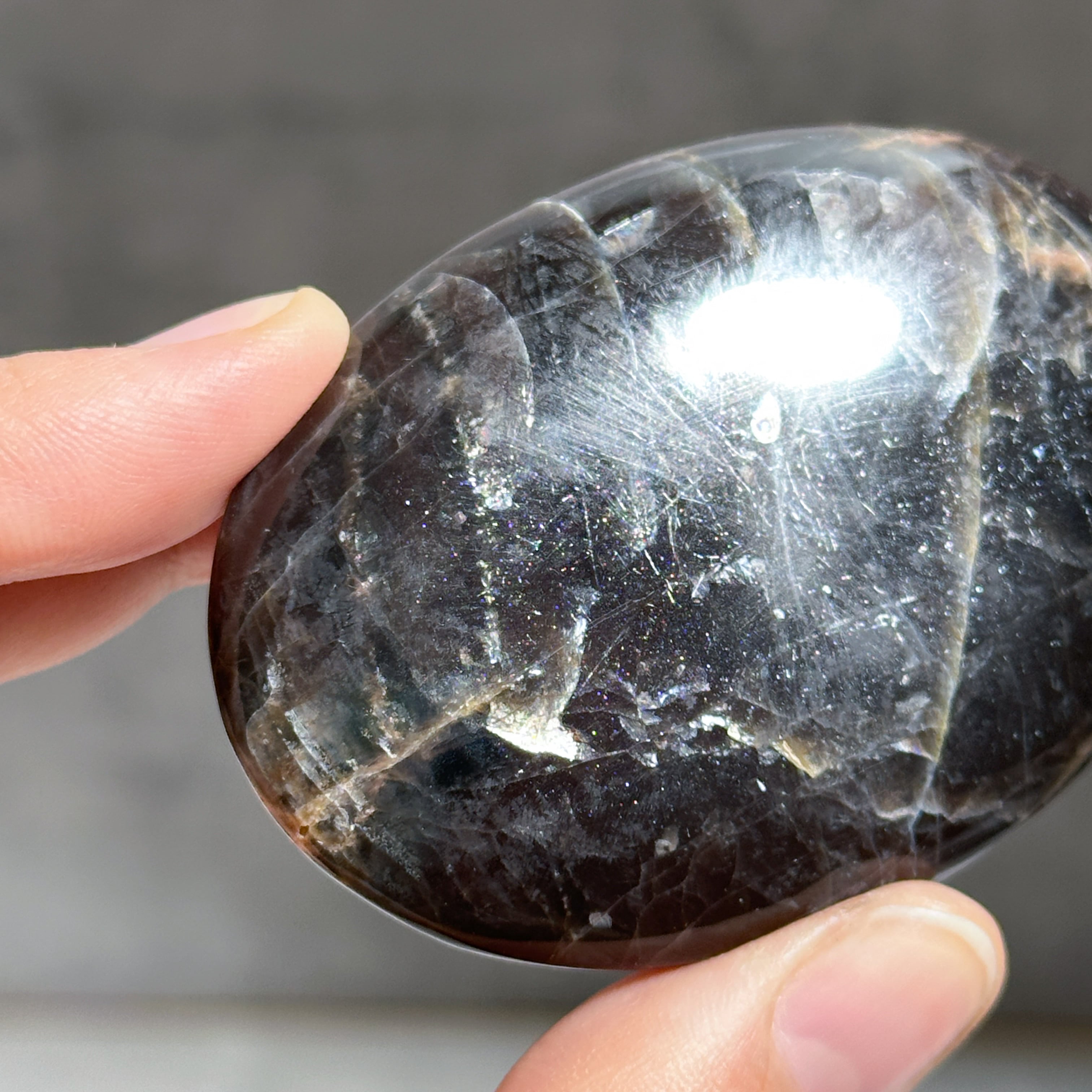 ブラックムーンストーン パームストーン23◇ Black Moonstone ◇天然石
