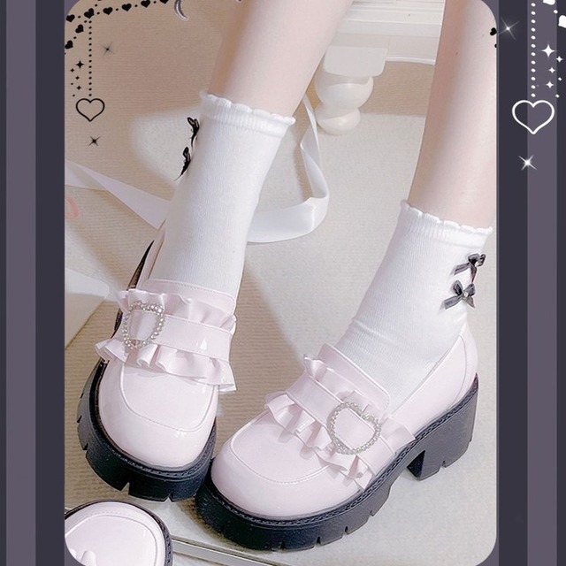 地雷系/量産型フリル厚底シューズ