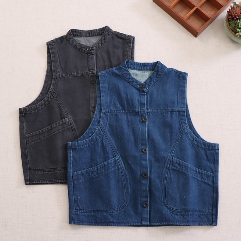 Denim vest -2col- A0024