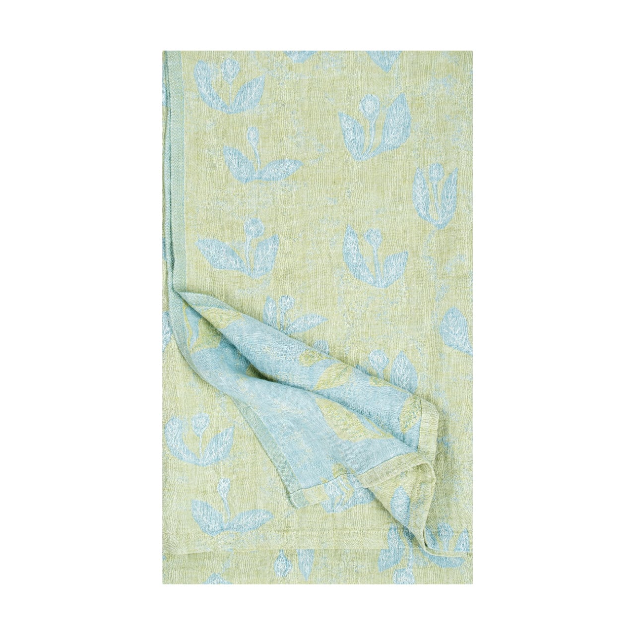 【極美品】ミナペルホネン 夏ブランケット minä perhonenコラボ】KESÄKUKKA ブランケット / lime-lightblue