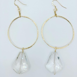 Crystal Quartz Hoop Earrings