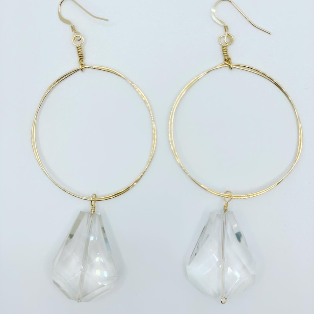 Crystal Quartz Hoop Earrings