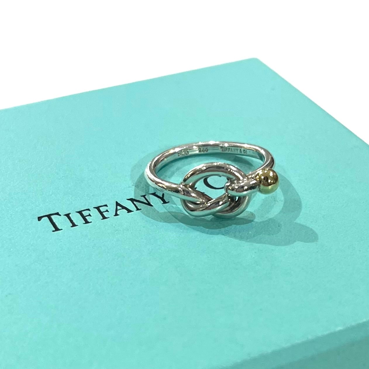 TIFFANY&CO】2337 結コンビツイストノットリング 14-15号／シルバー925