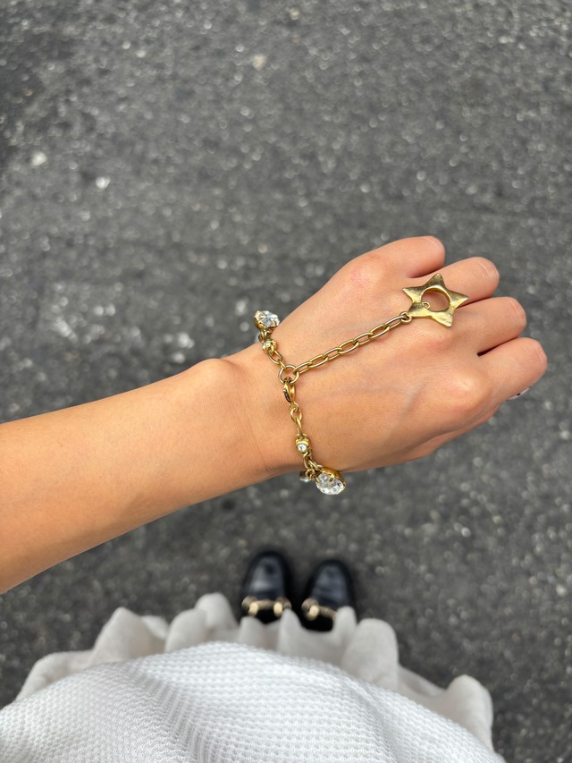 KENZO/ vintage star and stone gold bracelet.