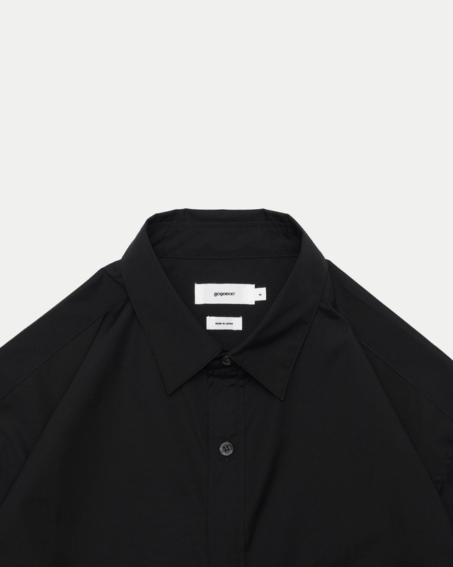 Rib Regular Collar Shirts / BLACK［goyemon general gadget］