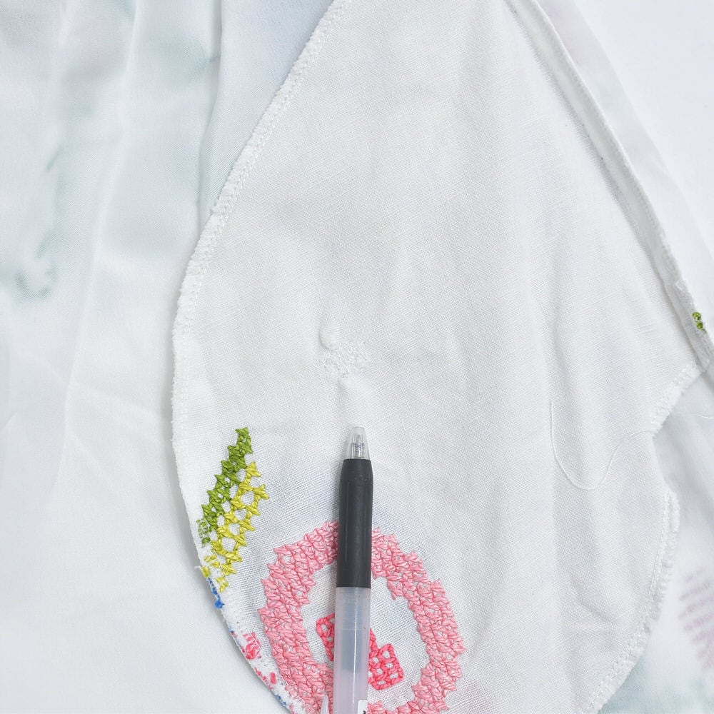 Remakeリメイク 再構築 パッチワーク&フラワー刺繍 デザイン ルーズ