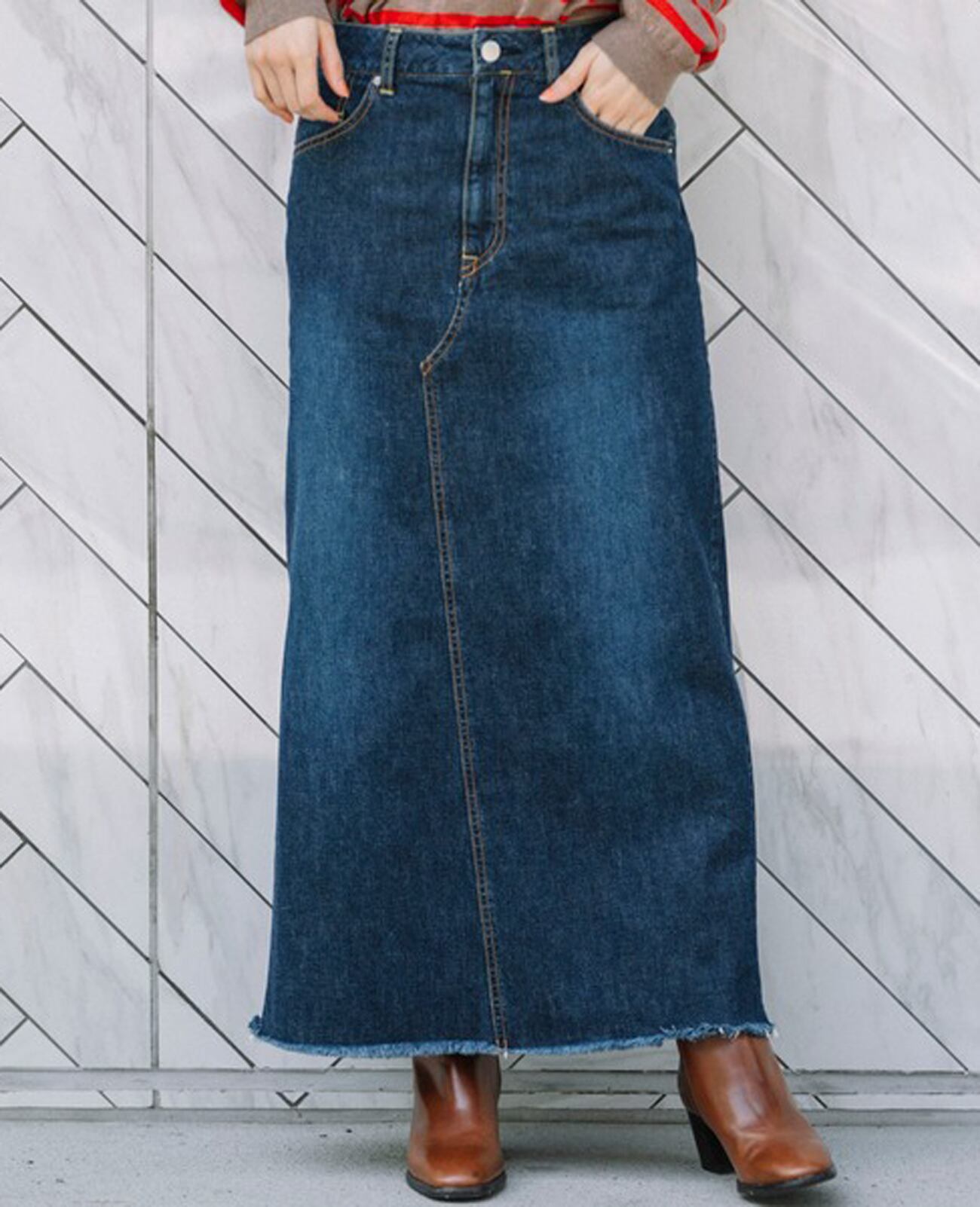 Munich ミューニック デニムロングスコート デニムスカート Whirledpies Com