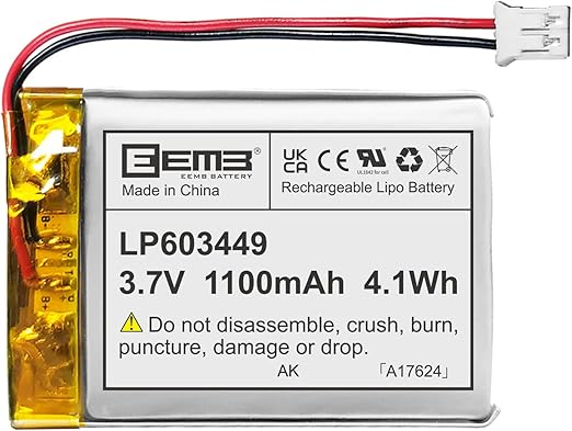 1 X EEMB 3.7v 充電式 リチウムイオン電池 リチウムポリマー電池 充
