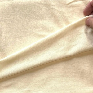 ★NO091◆2m◆綿アクリル混天竺ニット生地◆アイボリー