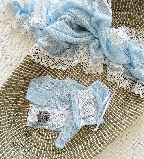 ベビードレスセット ブルー ~Vienna ~ in beautiful blue and white