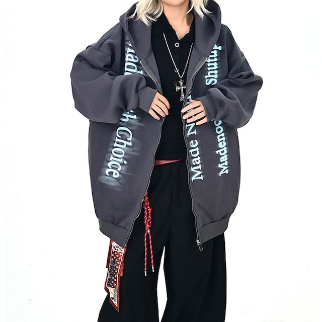 レタリンググラフィックジップフーディ 2col R01005