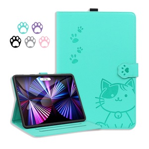 【人気】iPadPro11 case M5/M4 新鮮でかわいい猫のプリント iPad Pro M5 カバー 2025 11インチ 防塵傷つきにくい iPad Pro 11 カバー 2025/2024 (M5/M4) 着脱が簡単 iPadプロ11インチケース スタンド機能付き-グリーン