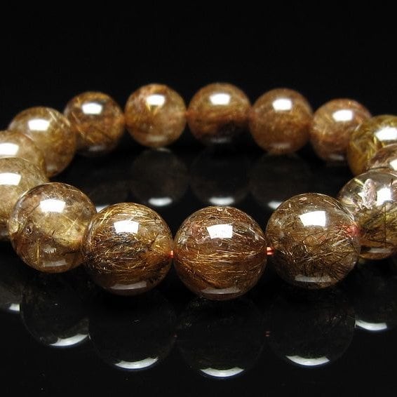 ルチルクォーツ ブレスレット 14mm ブロンズルチル ブレス一点物 111-50715