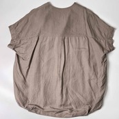 リネン混 JOURNAL STANDARD ジャーナルスタンダード Vネック フレンチスリーブ シャツ ブラウス カットソー/グレージュ系 レディース