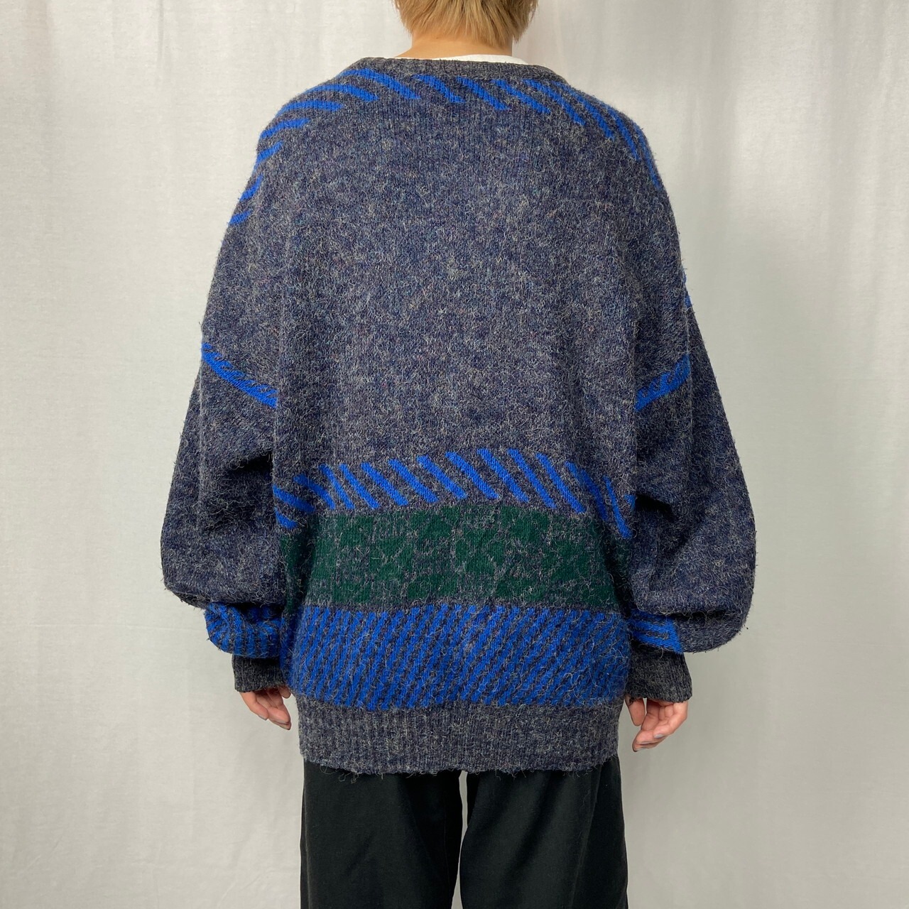 80年代 ユーロ C&A アクリル×ナイロン×ウール×ビスコース ニット 