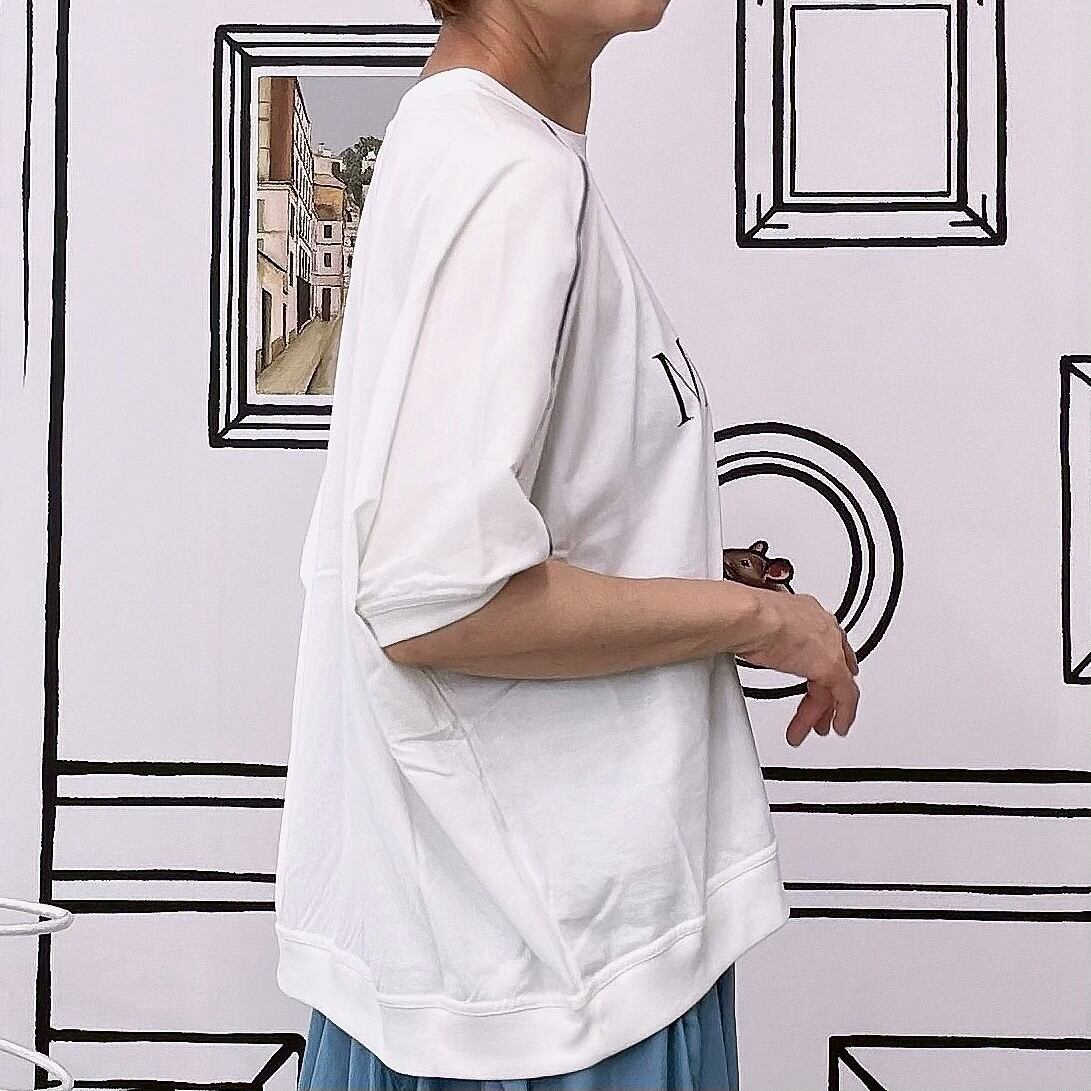 CLOCHE ライン入りドルマンTシャツ