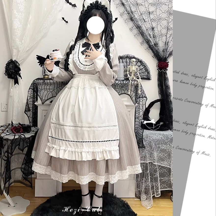 クラシカルメイド服 英国風 エプロン レトロ クラロリコーデ メイドカフェ コンカフェ イベント衣装