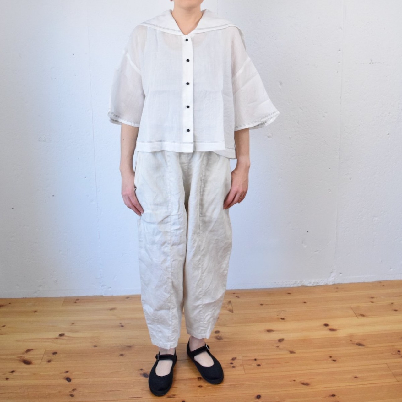 ROBE de PEAU(ローブデポー) GRAND SAILOR COLLAR BLOUSE ラミー セーラーカラー ブラウス
