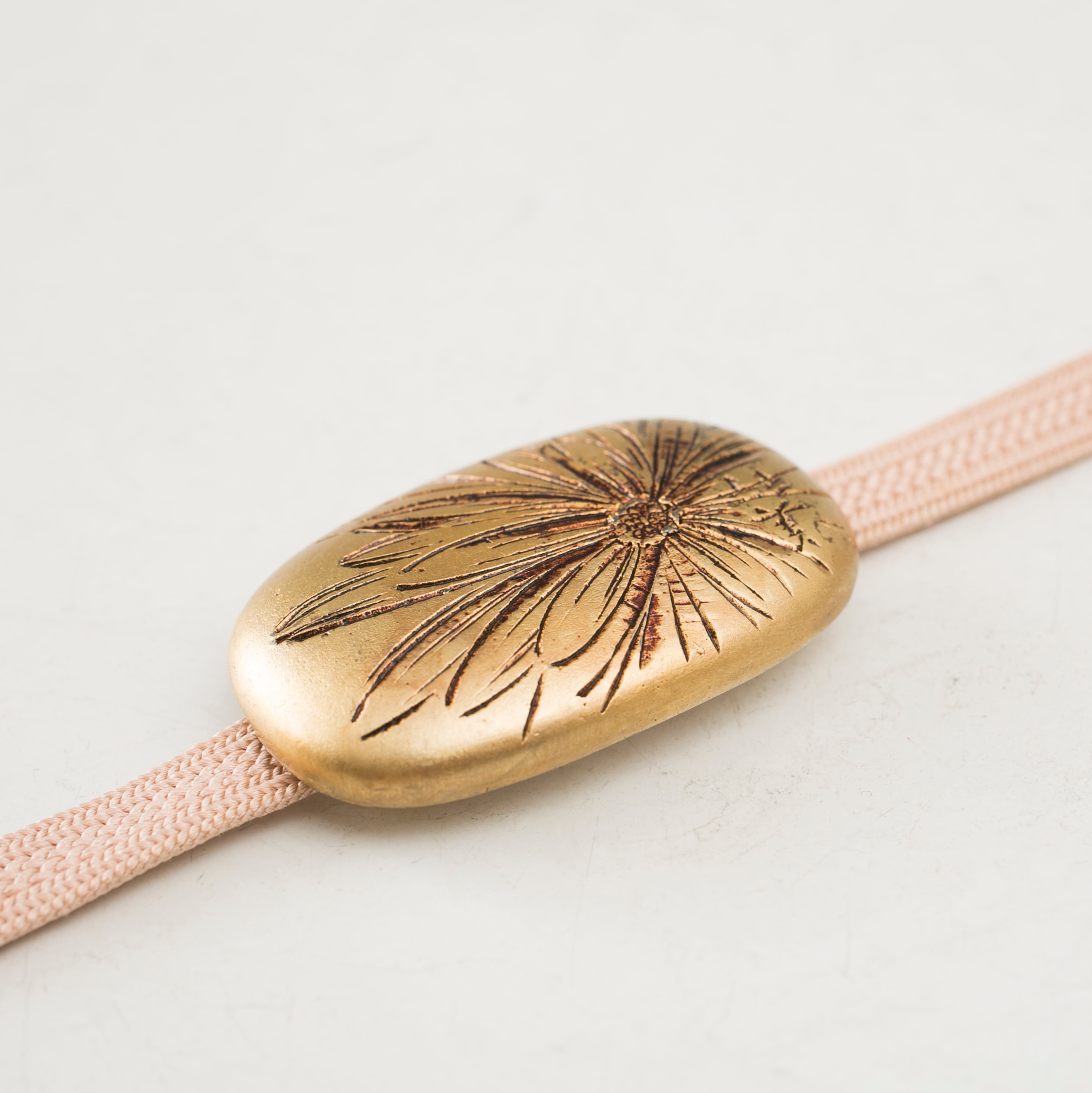 銅製　火箸　銀製　菊頭 菊花 銀900 帯留 菊 銀細工 金工 金属 デザイン 華やか 銀製 シルバー