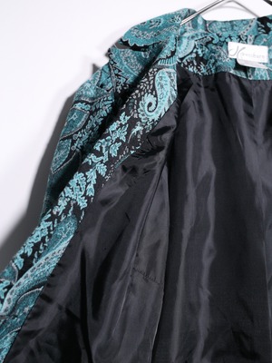 mint coloring paisley pattern easy tailored jacquard jacket