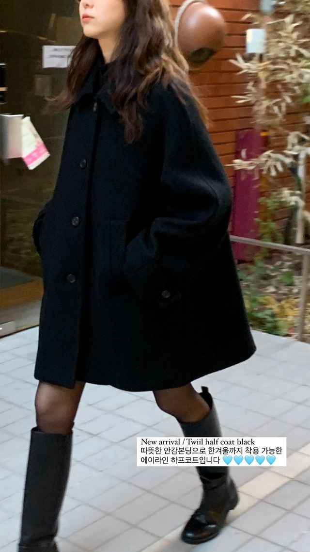 (即納) HAUS / Twill half coat