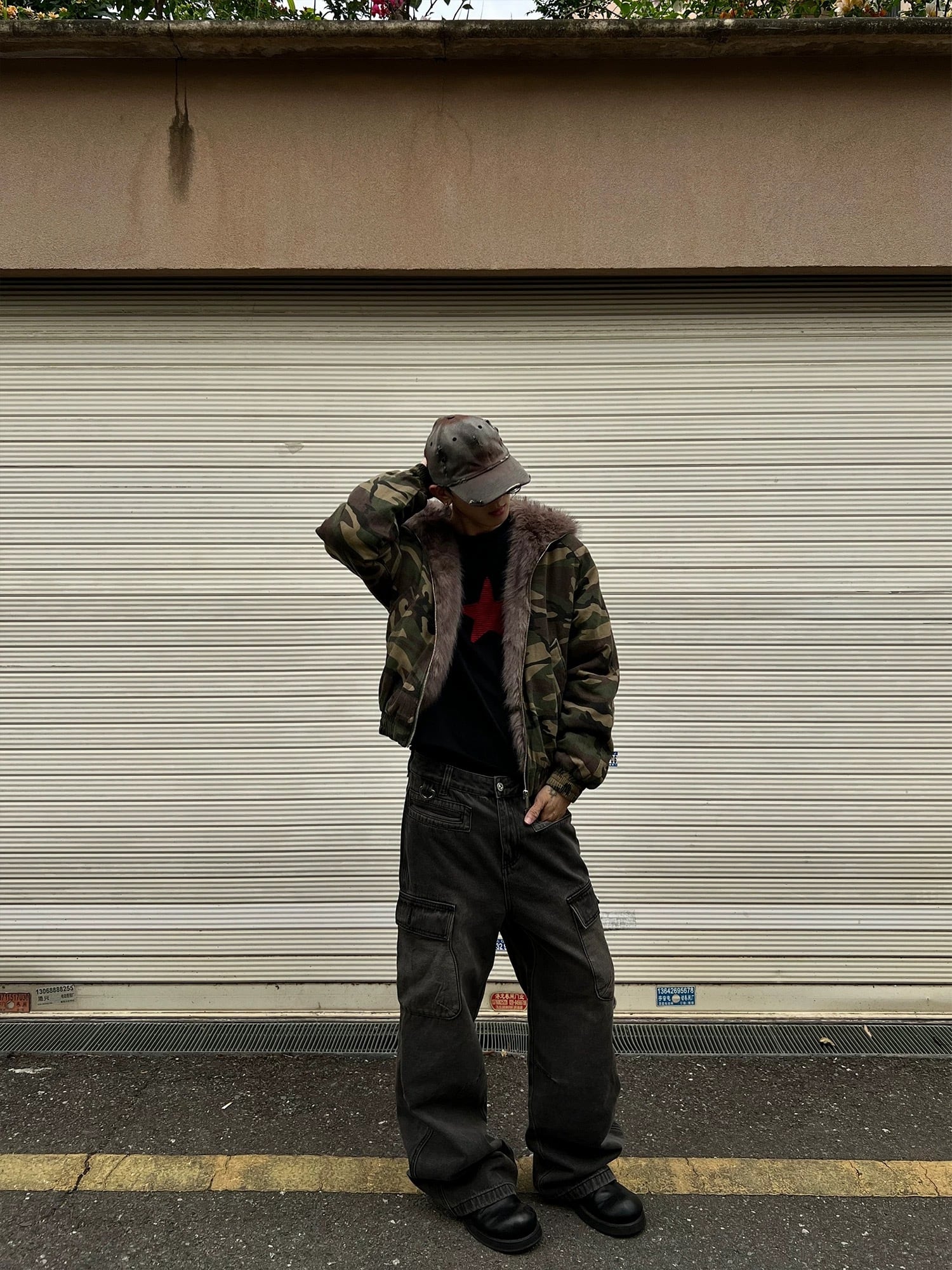 Y2K カモ柄　fur ma-1 down opium ミリタリー Y2K カモ柄 fur ma-1 down opium ミリタリー | Juns garment service