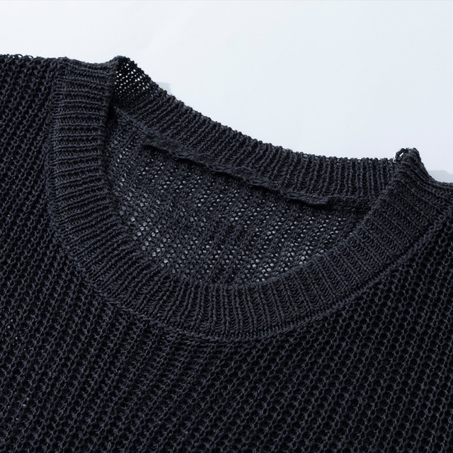 back cross open-knit sleeveless top L0553