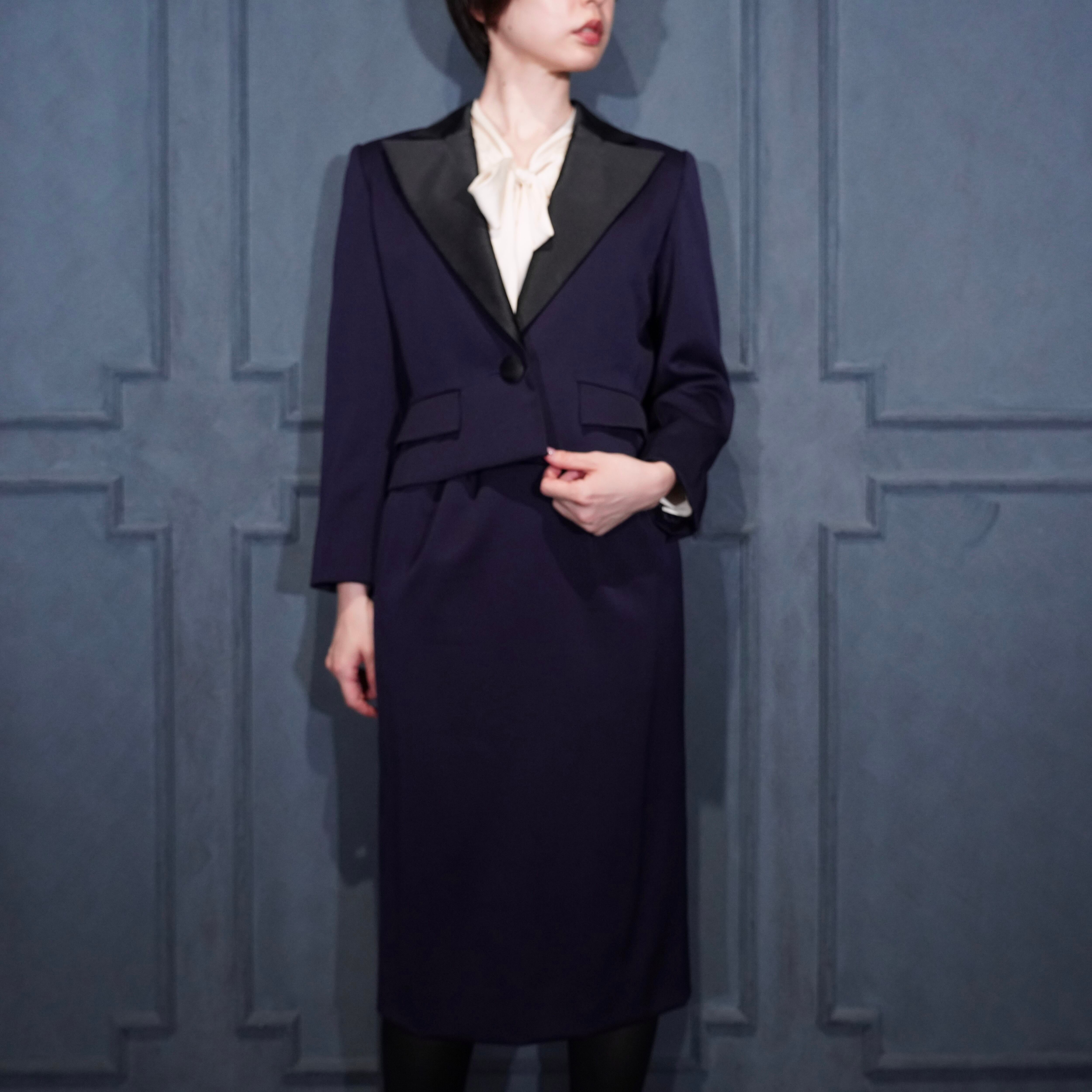 Dior スーツ セットアップ ジャケット スカート ネイビー/濃紺色 Christian Dior SHORT LENGTH JACKET SKIRT SET UP SUIT/クリスチャン