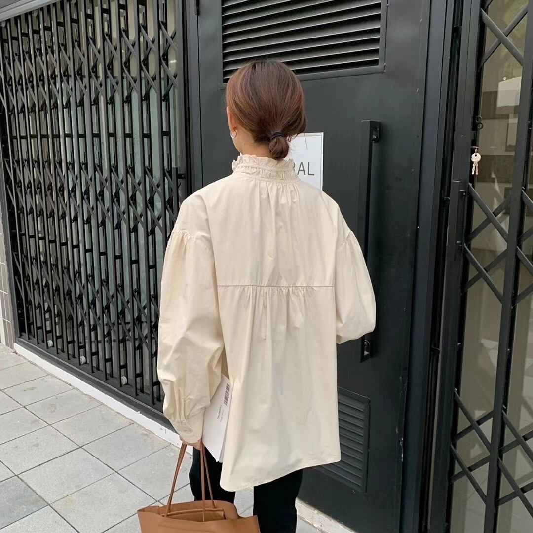 フリルネック スモックブラウス　AJ2205-1132