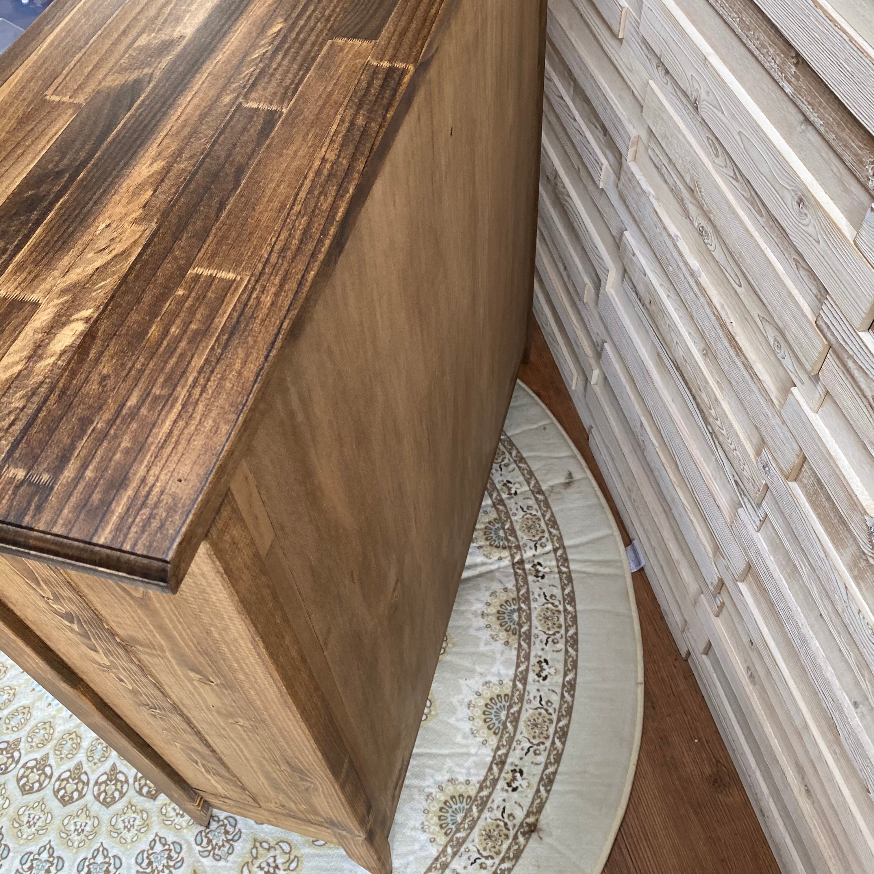 アンティーク キッチンカウンター T おしゃれ タイル 風レンジや炊飯器