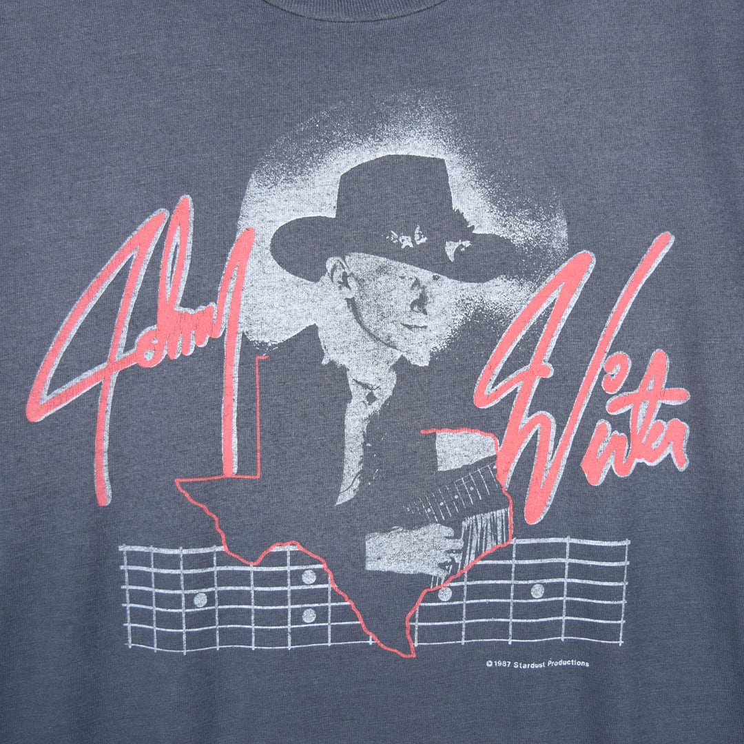 80s ジョニーウィンター ROCK THE NATION ヴィンテージTシャツ バンドT