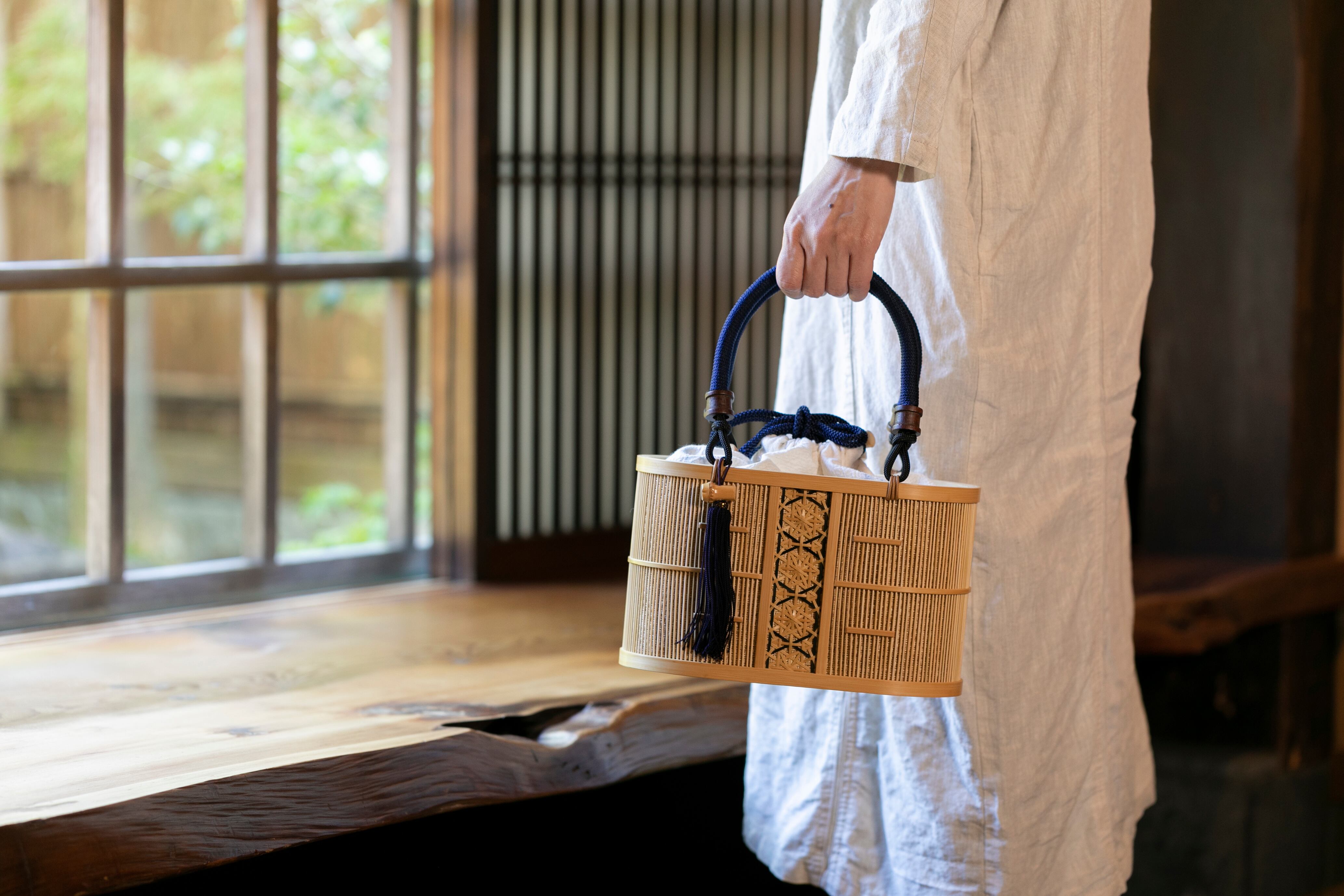 葵手籠（小）さらし竹 | miyabi andon