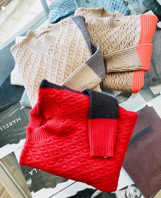 バイカラーハニカム編みPO