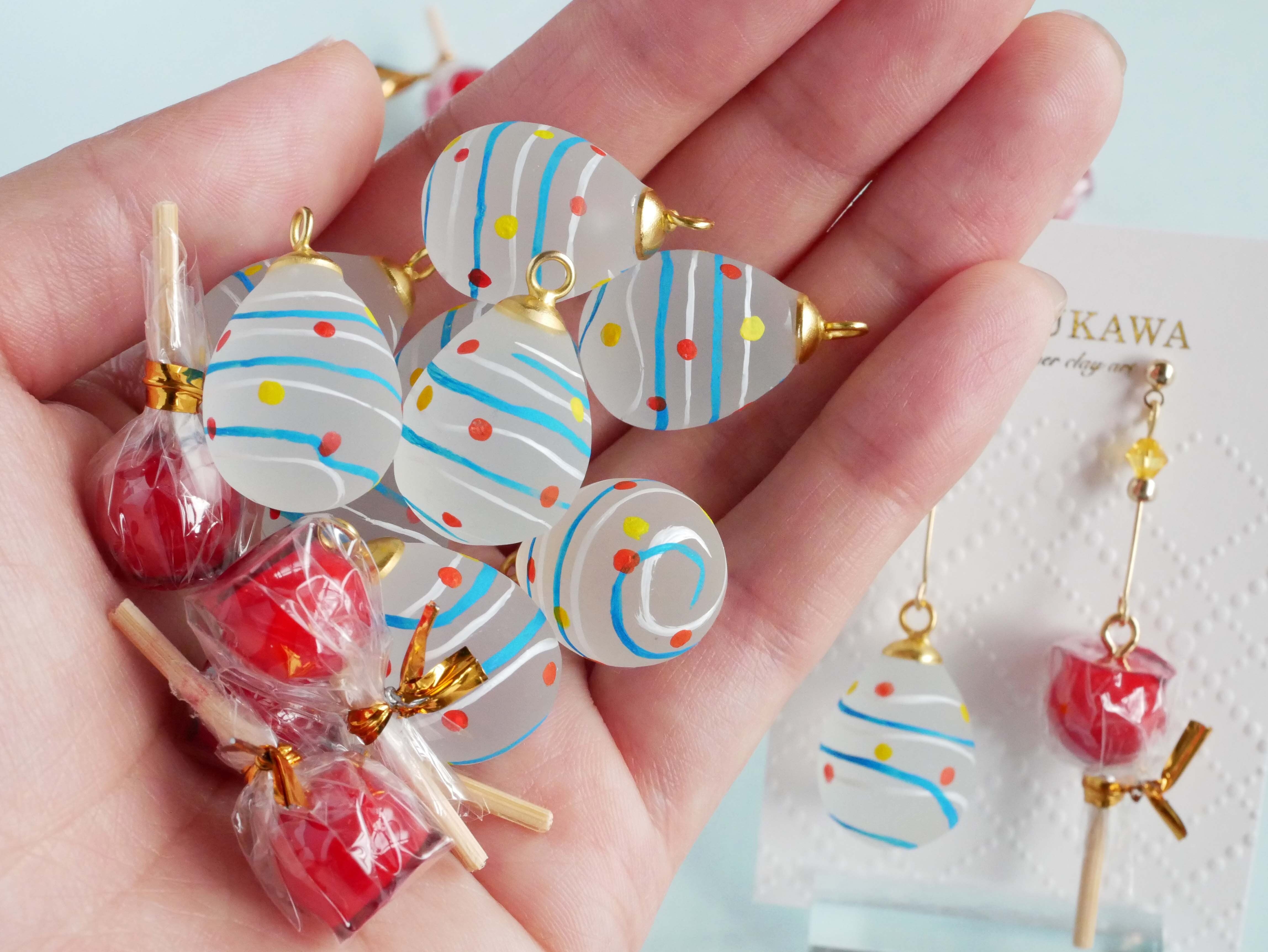 夏限定【ピアス/イヤリング】水風船とりんご飴 | Harukawa 