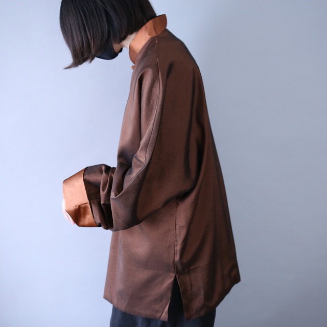 "刺繍" gloss fabric over silhouette china shirt jacket