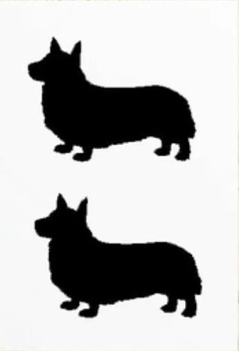 OnePointミニステッカー「コーギー」2枚1セット　黒