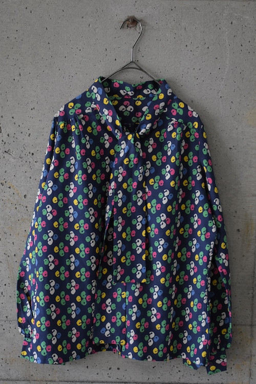 Colorful bow tie blouse