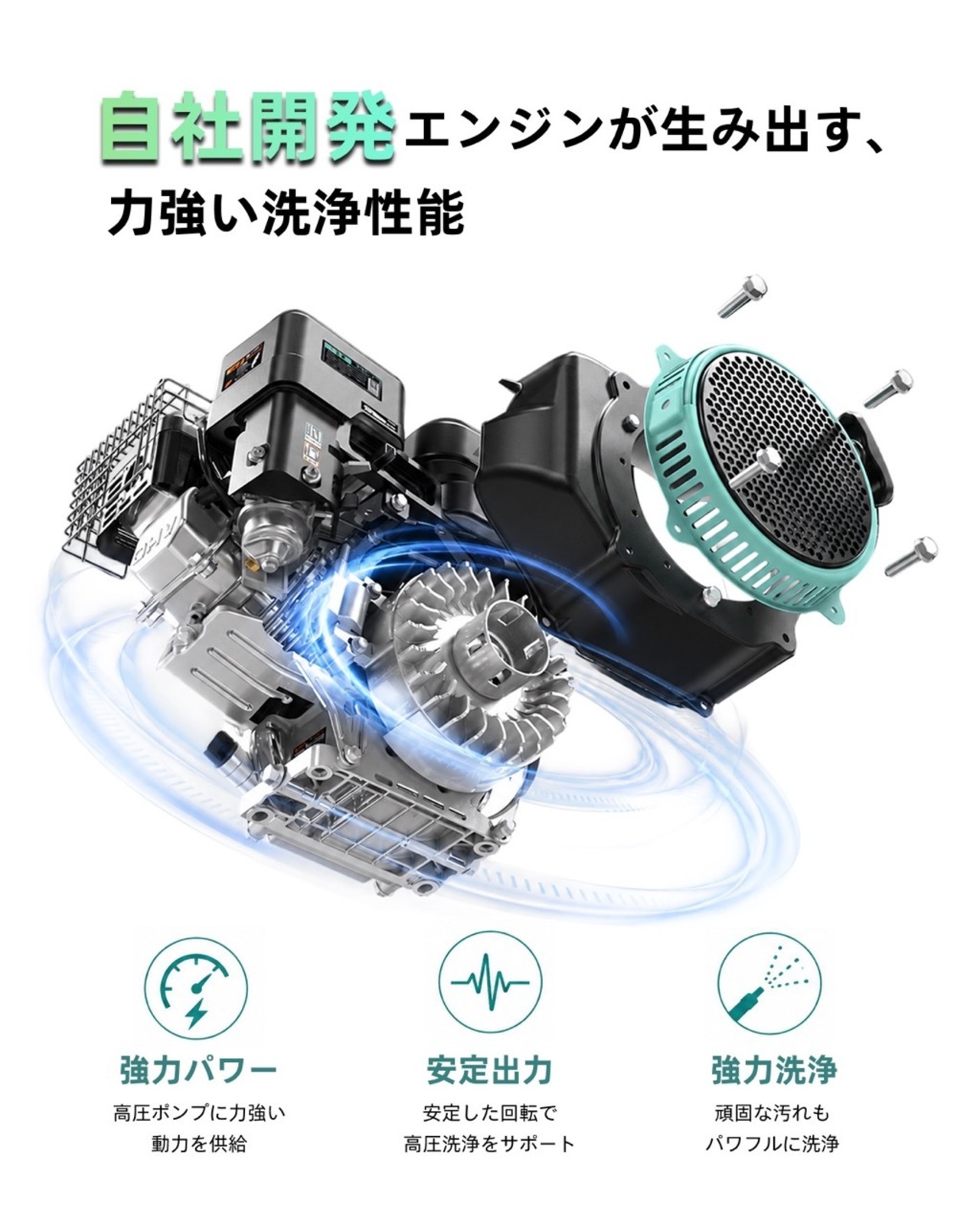 kareyou エンジン高圧洗浄機 223cc 使用圧力20.6MPa 吐出量11.3L/min 高耐久クランク式3連プランジャーポンプ セラミック溶射仕様 自吸1.5m ホースリール付き 10m高耐久高圧ホース 大型タイヤ 2WAYハンドル ガソリン式 業務用 KR20EJ-s