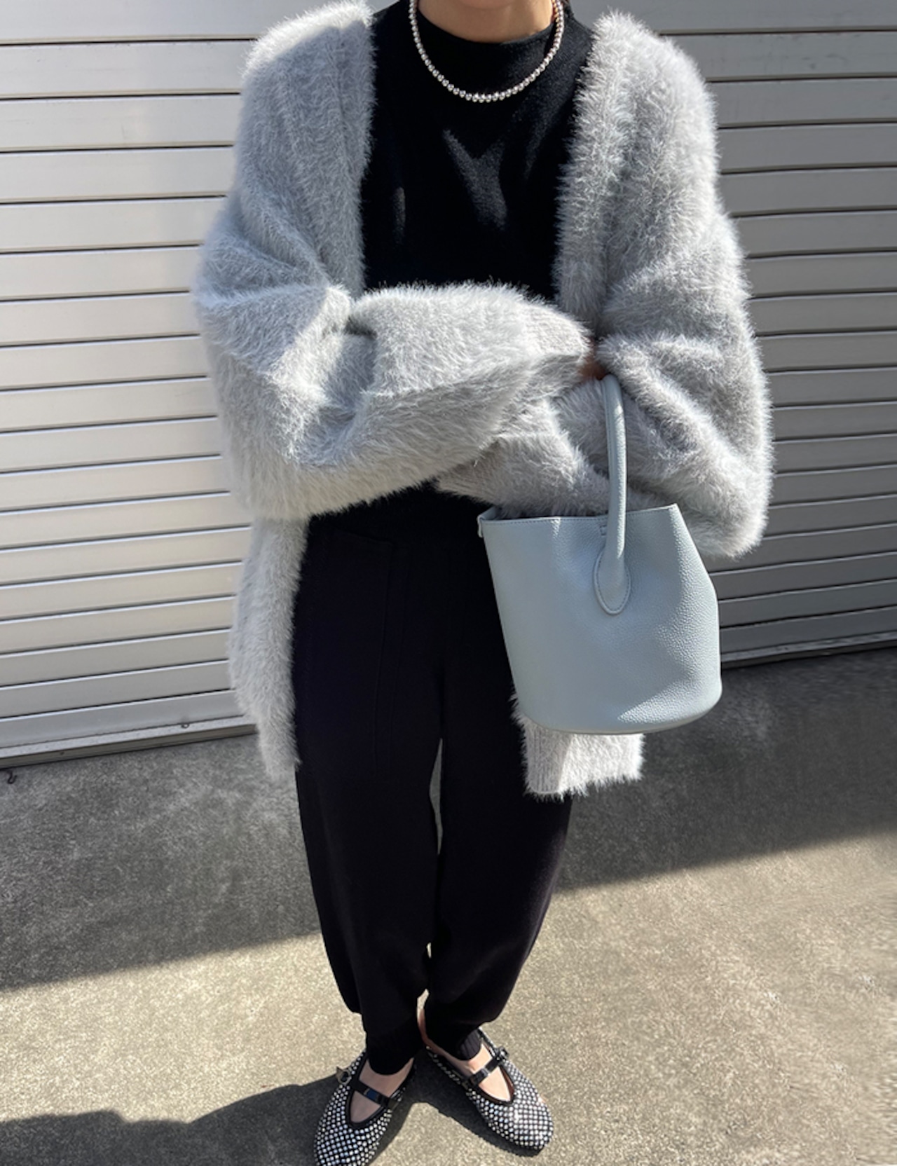 【25aw】Viscose Over-fit Cardigan_Light-Gray