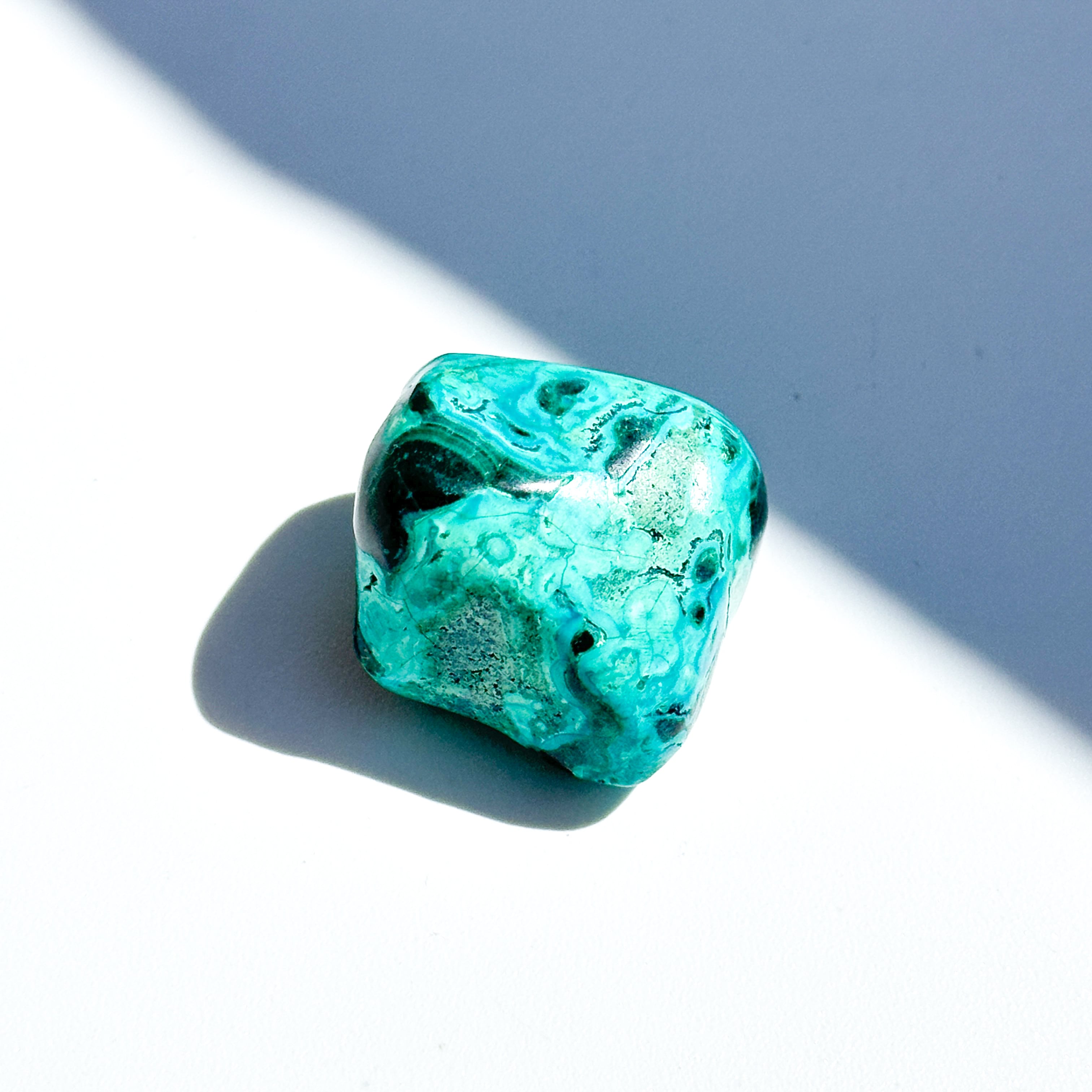 マラカイト with クリソコラ（マラコラ） タンブル31◇ Malachite with