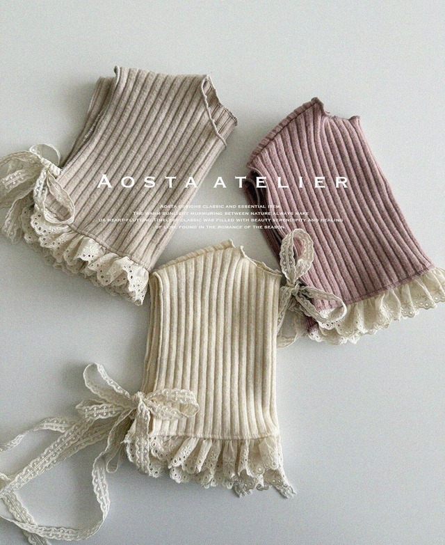 即納 beige 70.80cm - camellia frill vest [ Aosta ]