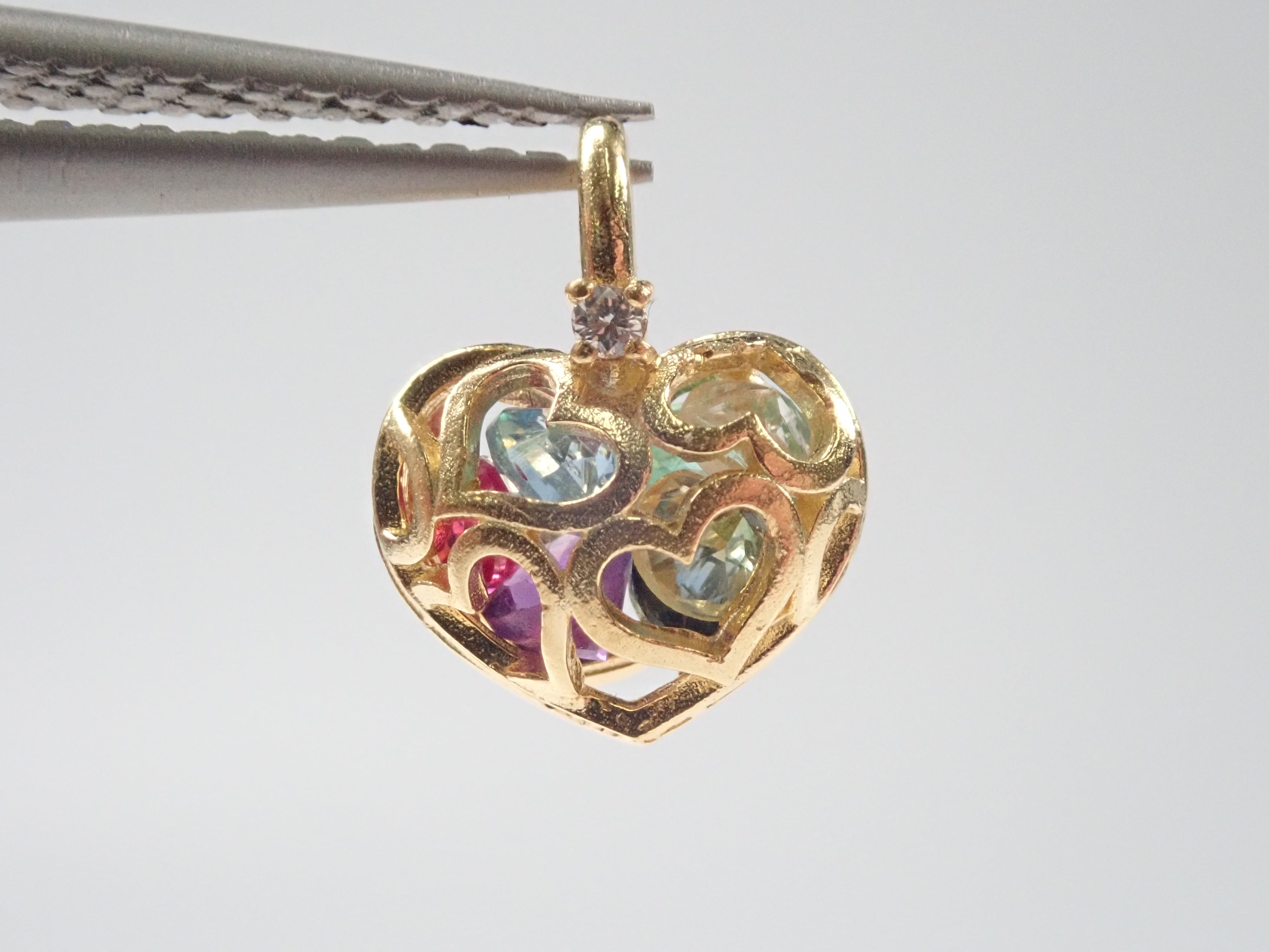 K18YG アミュレットペンダントトップ(エメラルド・ルビー・サファイア